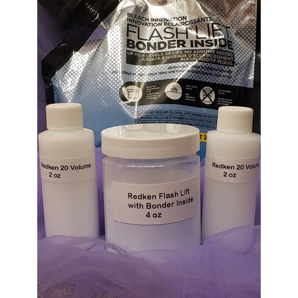 Redken Flash Lift Bonder Inside with 4 oz of 20 Vol. Developer. Repackaged.